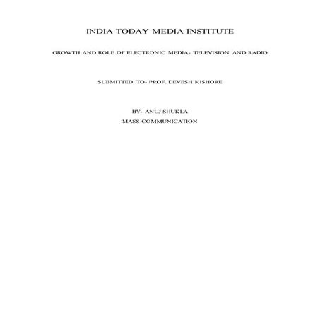 Growth and role of electronic media in India