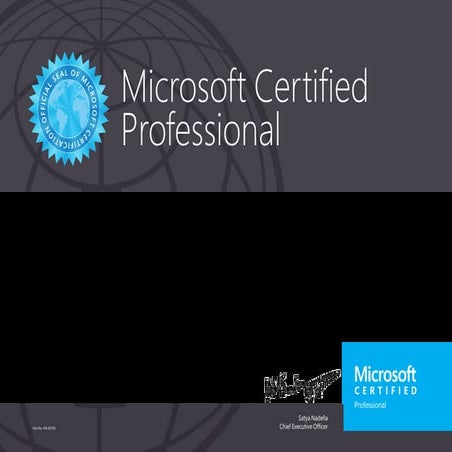 MICROSOFT CERTIFICATION CERTIFICATE | PDF