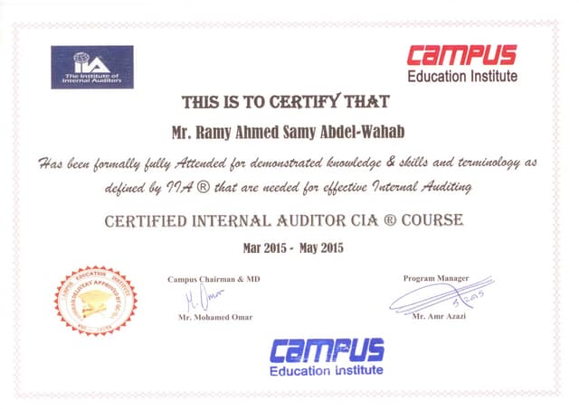 CIA course PPT CIA course PPT