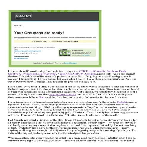 My Strange Addiction: Social Coupons | PDF