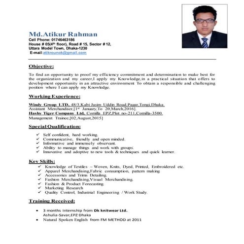 Resume of azad | DOC