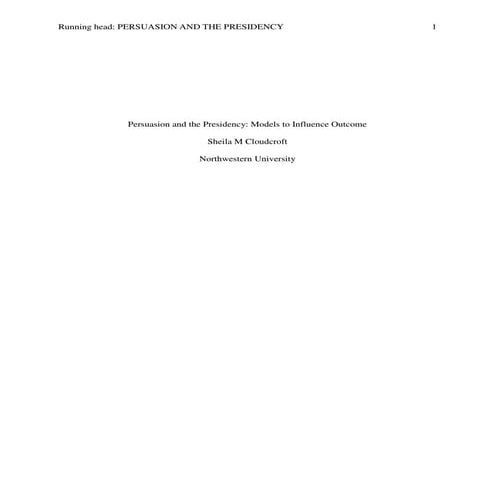 Cloudcroft-S Persuasion and the Presidency PREDICT402-56 W2015