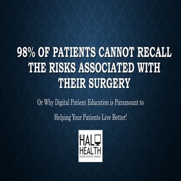 98% of Patients Cannot Recall Their Surgical Risks | PPT