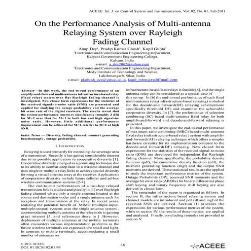 On the Performance Analysis of Multi-antenna Relaying System over Rayleigh Fa...