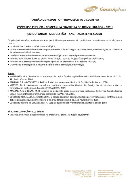 PROVA ESCRITA DISCURSIVA