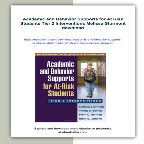 Academic and Behavior Supports for At Risk Students Tier 2 ...