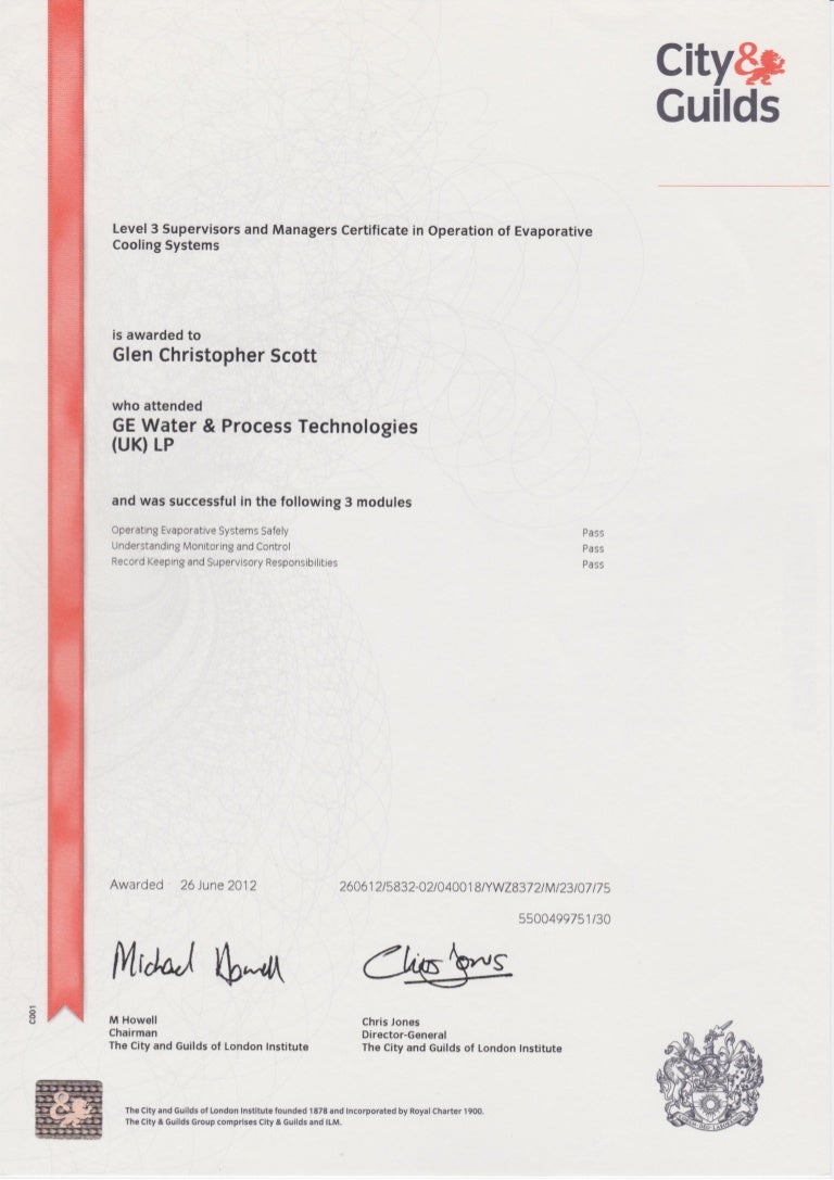 2012 Level 3 Water Treatment