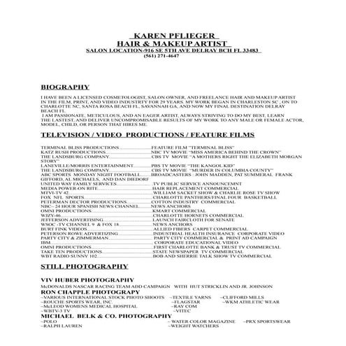 KAREN PFLIEGERS RESUME