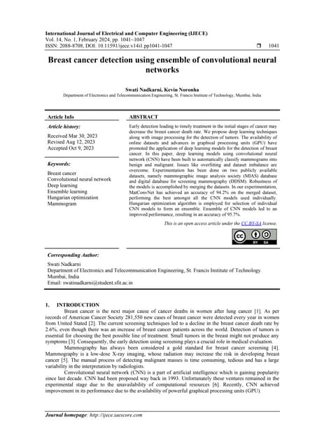 Breast cancer detection using ensemble of convolutional neural networks
