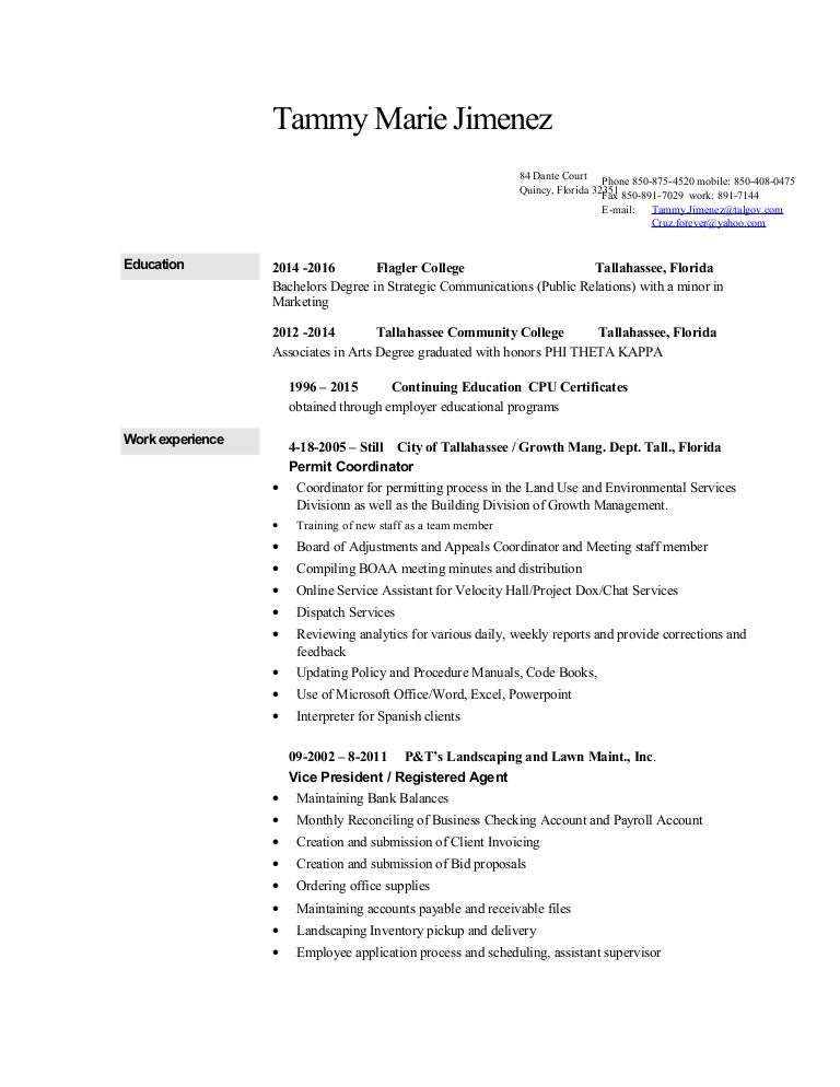 2015 Tammy S New Revised Resume 2015 Tammy S New Revised Resume