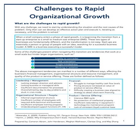 SCI White Paper-Challenges to Rapid Growth
