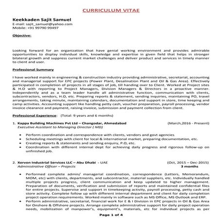 A - Bio Data - Mr. Sajt Samuel