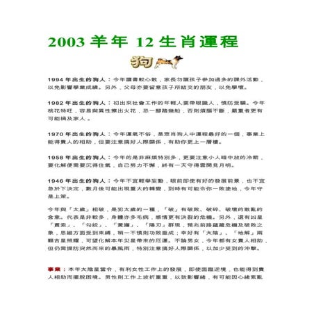 狗2003運勢