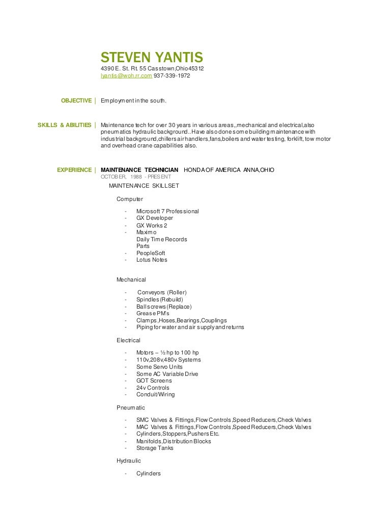 Steve's Resume Updated 2