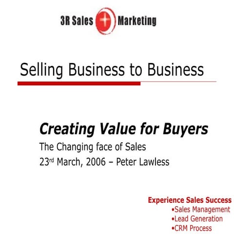 Selling Business To Business - Enterpreneurship Program 