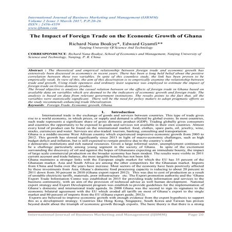 The Impact of Foreign Trade on the Economic Growth of Ghana | PDF