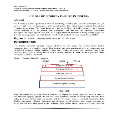 CAUSES OF HIGHWAY FAILURE IN NIGERIA ORIGINAL