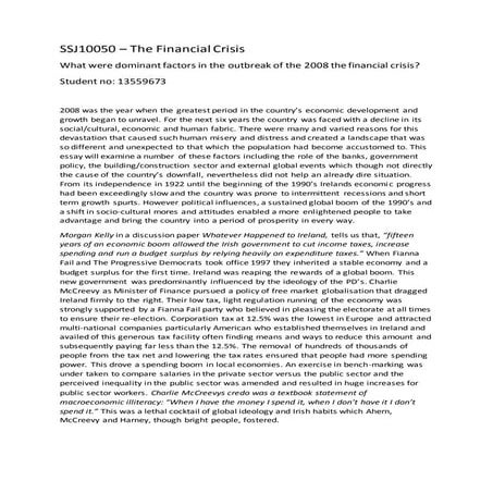 The financial crisis- dominant factors.