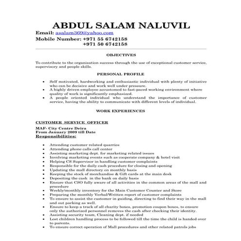 Salam CV 2015 | DOC