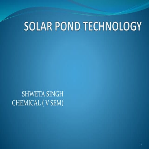 SOLAR POND TECHNOLOGY