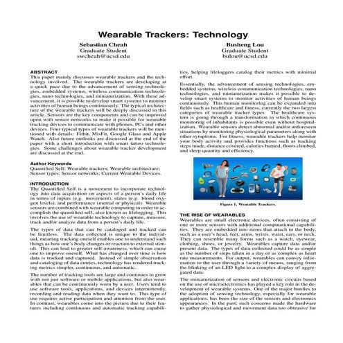 Wearable Trackers Technology