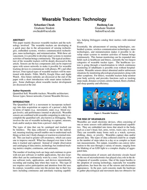 Wearable Trackers Technology
