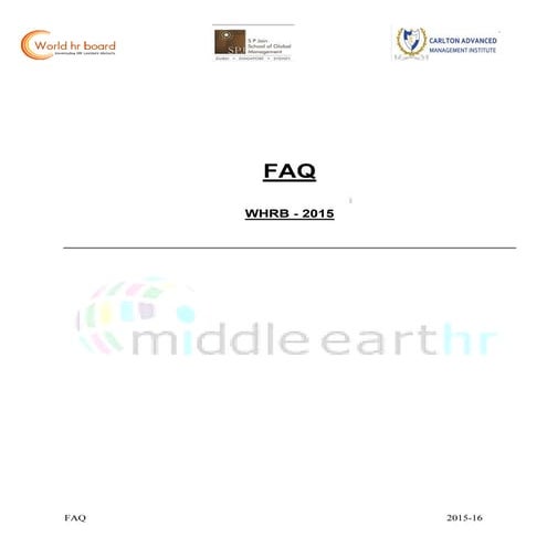 FAQ - WHRB 2015