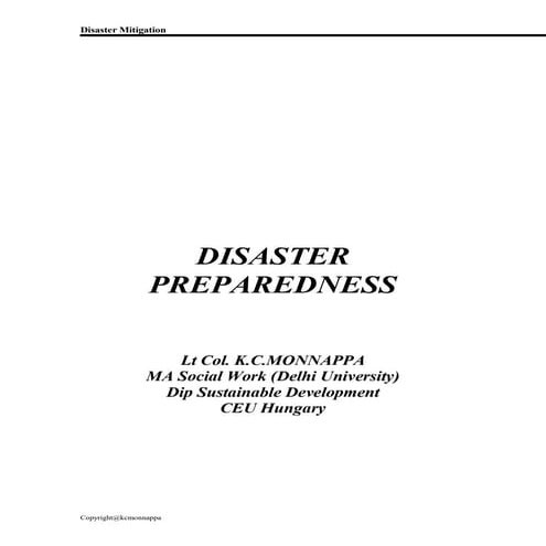DISASTER PREPAREDNESS