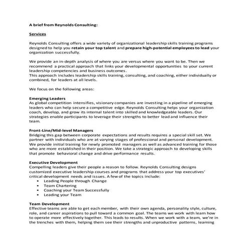 Reynolds Consulting - who we are 102416