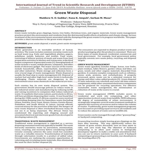 Municipal Solid Waste Management in Developing Countries | PDF