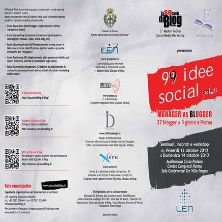 99 idee social vol3   parma 12-13-14 ottobre 2012