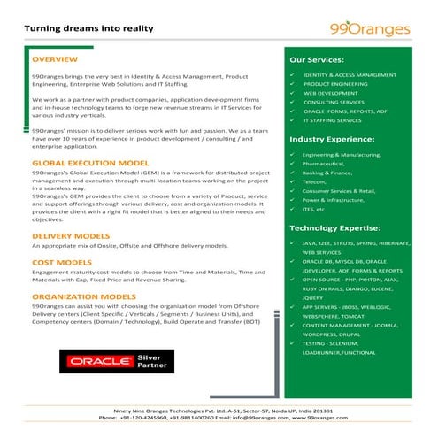 99 oranges company profile