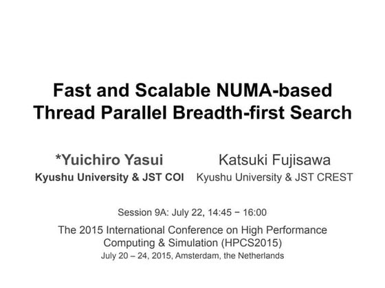 Fast and Scalable NUMA-based Thread Parallel Breadth-first Search