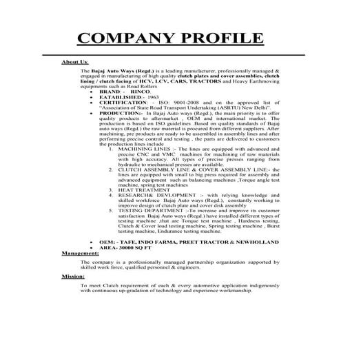 Company profile 