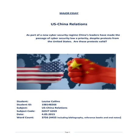 Major Essay_ US-China Relations_FINAL