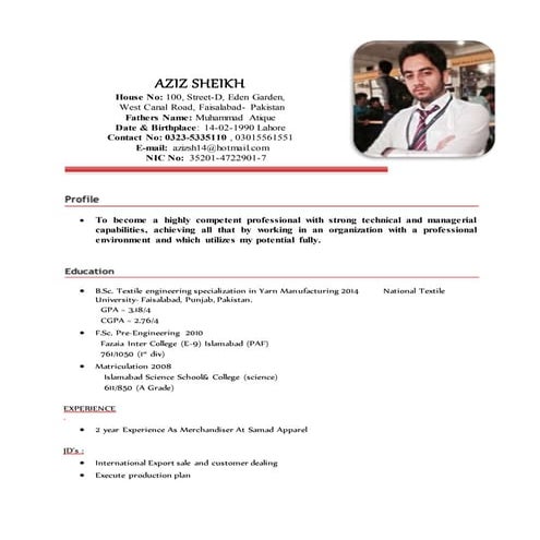 Resume of azad | DOC