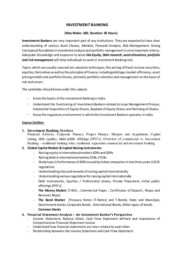 Investment Banking_Curriculum