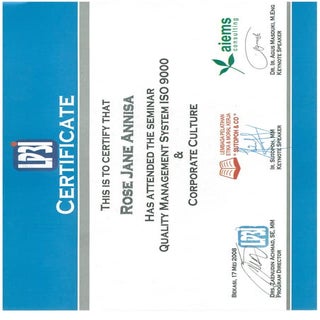 SEMINAR ISO 9000 TH 2008