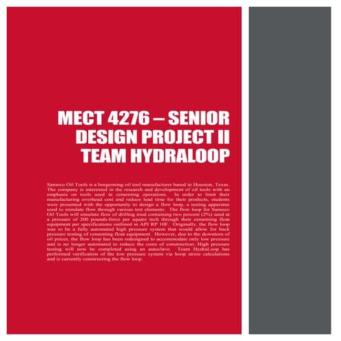 MECT 4276 - Senior Design Project II, Team HydraLoop Final Report