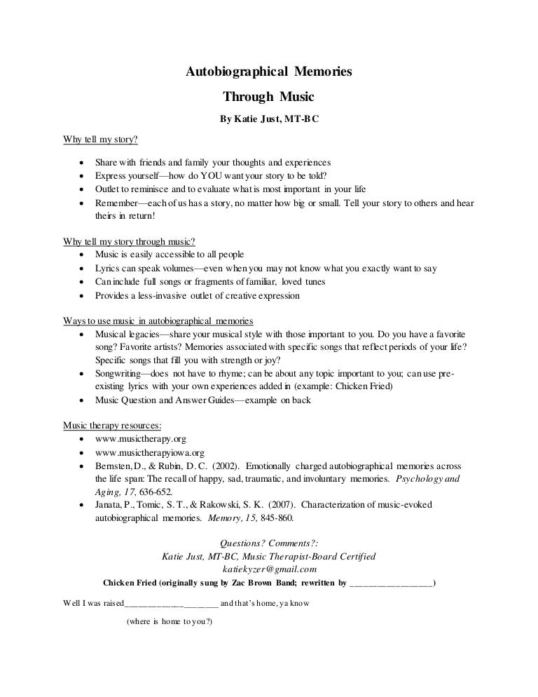 Biographical memory picture