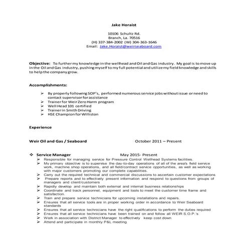 Jake Horaist resume