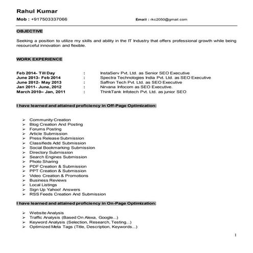 Rahul Resume