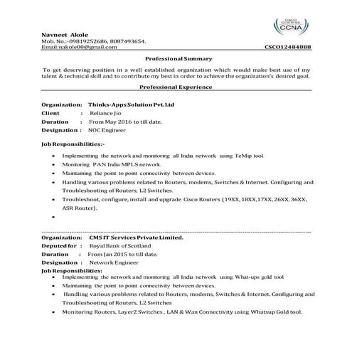 Navneet resume