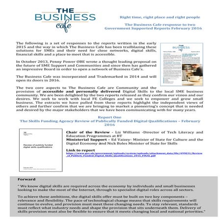 TBC response to reports 2016