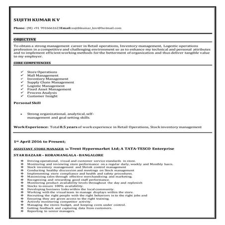 Resume-Sujith Kumar KV_2016