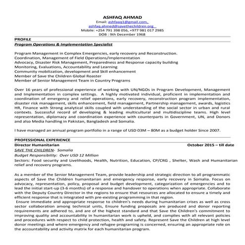 Ashfaq Ahmad- CV -Updated