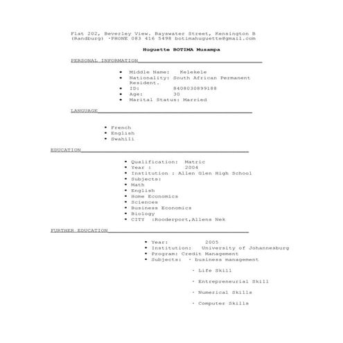 Robin Brown CV | DOCX