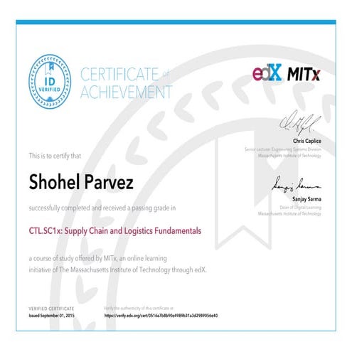 Certificate-Supply-Chain-Logistics | PDF