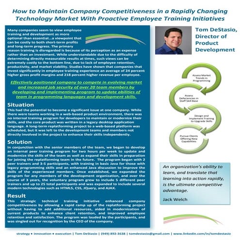 Case study - Maintain Company Competitiveness With Employee Training