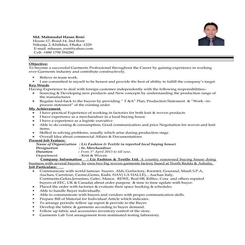 CV OF MD. MAHMUDUL HASAN